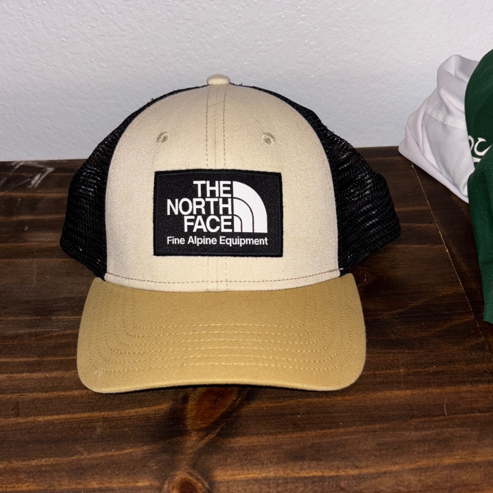 The North Face Black and Cream  Hat